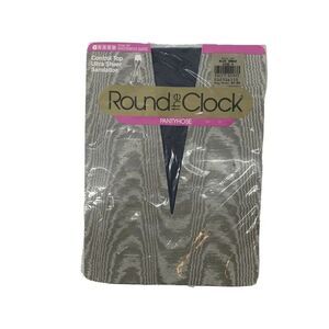 Round The Clock Pantyhose 1988 Vintage Navy Sz A